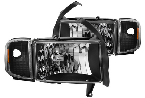 Spyder® - Black Factory Style Headlights with Corner Lights.